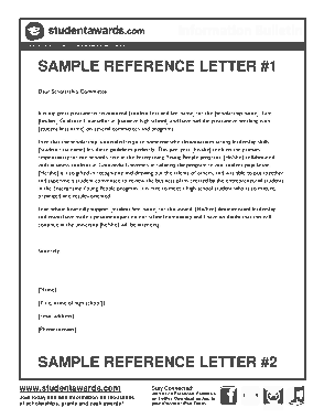 Free Download PDF Books, Student Scholarship Recommendation Letter Template