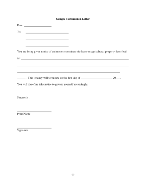 Free Download PDF Books, Sample Termination Letter Template
