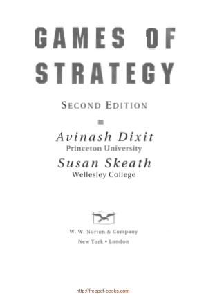 Free Download PDF Books, Games of Strategy 2nd Edition