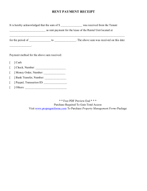 Free Download PDF Books, Property Rent Payment Receipt Example Form Template