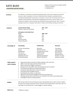 Free Download PDF Books, Accountant Assistant Resume Template