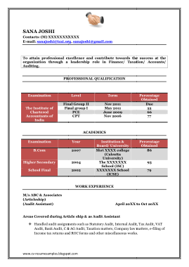 Free Download PDF Books, Fresher Chartered Accountant Resume Sample Template
