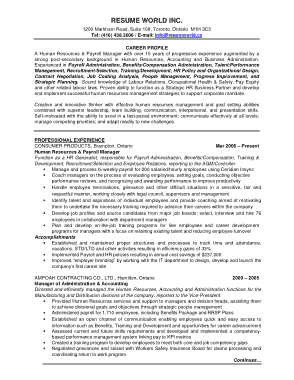 Free Download PDF Books, HR Manager Professional Resume Template