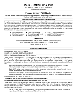 Free Download PDF Books, Program Manager Resume Example Template