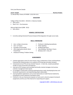 Free Download PDF Books, Entry Level Resume Template