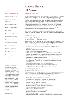 Free Download PDF Books, HR Assistant Resume Template