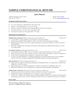 Free Download PDF Books, Sample Chronological Resume Template
