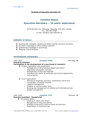 Free Download PDF Books, Secretary Resume Summary Template