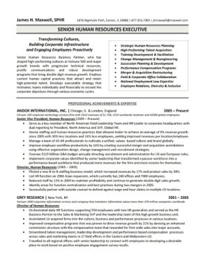 Free Download PDF Books, Senior HR Resume Template