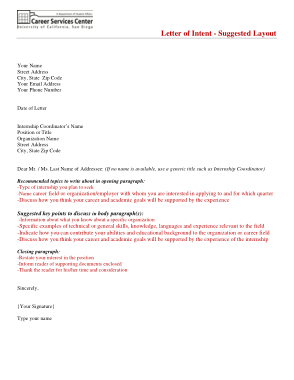 Free Download PDF Books, Academic Internship Letter of Intent Template