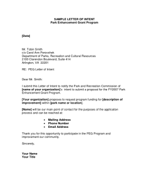 Free Download PDF Books, Letter of Intent for Enhancement Grant Program Template