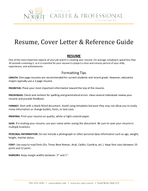 Free Download PDF Books, Resume Cover Letter Reference Guide Template