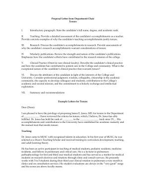 Free Download PDF Books, Professor Tenure Recommendation Letter Template