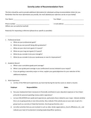Free Download PDF Books, Sorority Letter Recruitment Recommendation Form Template