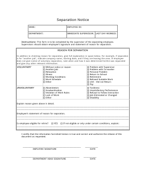 Free Download PDF Books, Employee Separation Notice Form Template