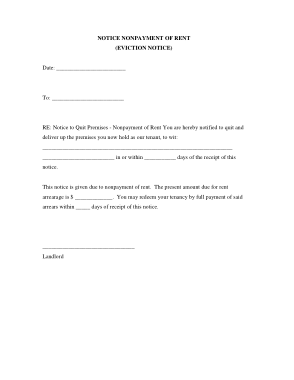 Free Download PDF Books, Nonpayment Of Rent Eviction Notice Form Template