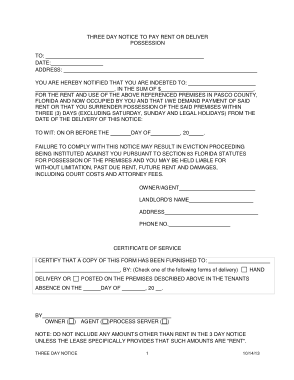 Free Download PDF Books, Three Day Eviction Notice Form Template