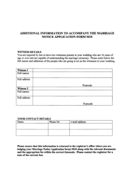 Free Download PDF Books, M10 Marriage Notice Application Form Template