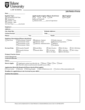 Free Download PDF Books, Sample Job Notice Form Template