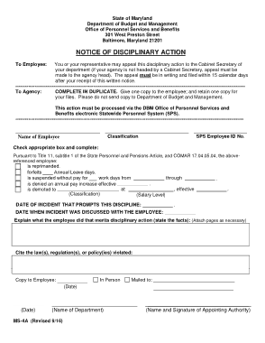 Free Download PDF Books, Sample Notice of Disciplinary Action Form Template