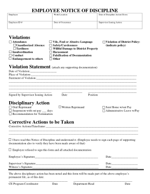 Free Download PDF Books, Employee Attendance Warning Notice Form Template
