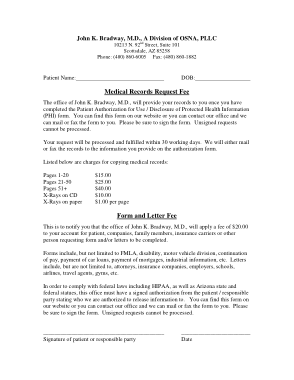 Free Download PDF Books, Sample Medical Records Request Fee Form Template
