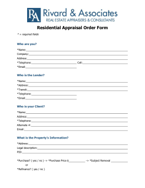 Free Download PDF Books, Residential Appraisal Order Form Template