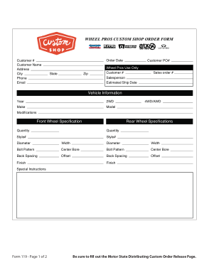 Free Download PDF Books, Custom Shop Order Form Template