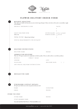 Free Download PDF Books, Flower Delivery Order Form Template