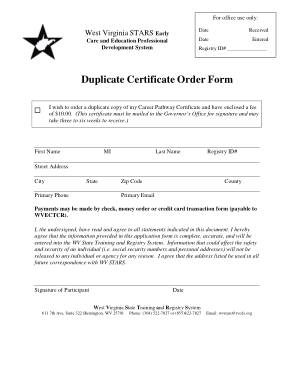 Free Download PDF Books, Duplicate Certificate Order Form Template
