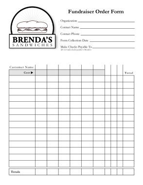 Free Download PDF Books, Blank Fundraiser Order Form Template