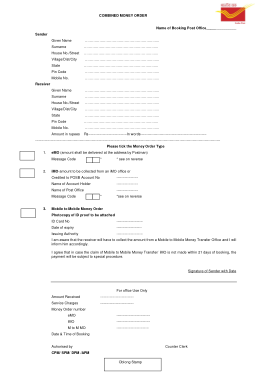 Free Download PDF Books, Combined Money Order Form Template