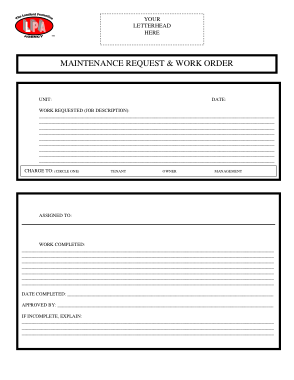 Free Download PDF Books, Maintenance Request Work Order Form Template