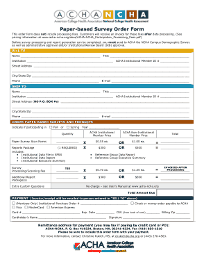 Free Download PDF Books, Paper Based Survey Order Form Template