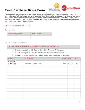 Free Download PDF Books, Food Purchase Order Form Template