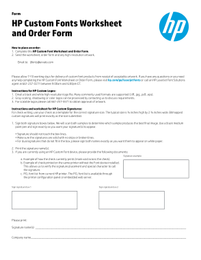Free Download PDF Books, HP Custom Fonts Purchase Order Form Template