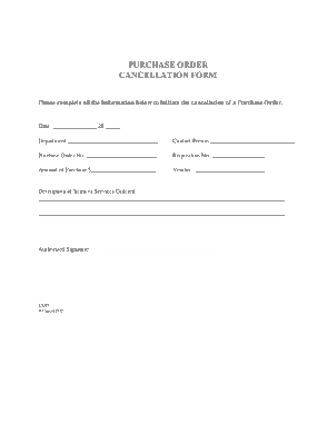 Free Download PDF Books, Purchase Order Cancellation Form Template