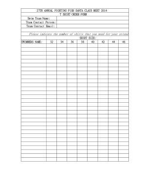 Shirt Order Form In Excel Template Free Download Free Pdf Books