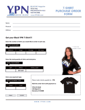 Free Download PDF Books, T Shirt Purchase Order Form Template