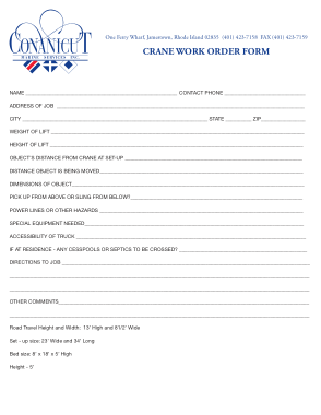 Free Download PDF Books, Crane Work Order Form Free Template