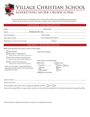 Free Download PDF Books, Marketing Work Order Form Template
