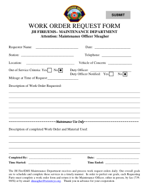 Free Download PDF Books, Printable Maintenance Work Order Form Template