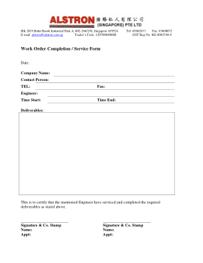 Free Download PDF Books, Work Order Completion Form Template