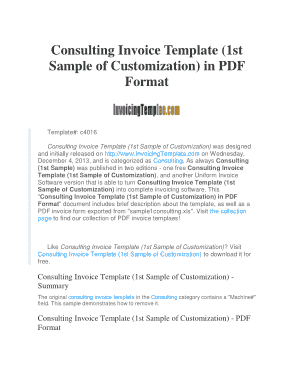 Free Download PDF Books, Consulting Invoice Format Template