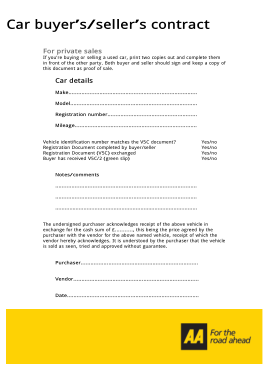 Free Download PDF Books, Car Buyers Sellers Contract Template