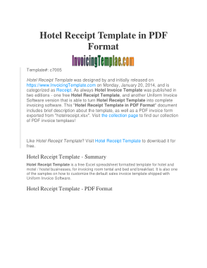 Free Download PDF Books, Hotel Room Invoice Template