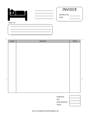 Free Download PDF Books, Hotel Simple Invoice Sample Template
