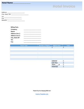 Free Download PDF Books, Sample Hotel Accommodation Invoice Template