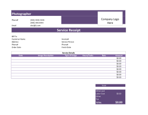 Free Download PDF Books, Photography Invoice Excel Template