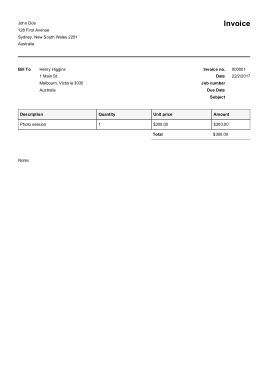 Free Download PDF Books, Sample Photography Invoice Form Template